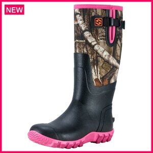 Waterproof Rubber Rain Boots Mid Calf Work Garden Mud Outdoor